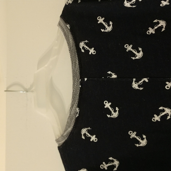 I.B. Diffusion Navy Blue Nautical Anchor 3/4 Sleeve French Terry Top Shirt Sz M - Picture 7 of 7